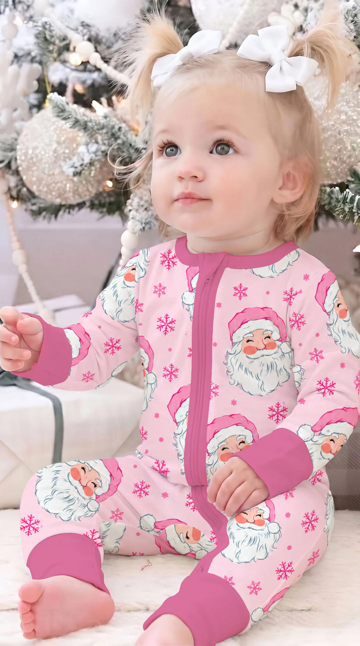 Pink Santa Snowflakes Bamboo Convertible Zippy
