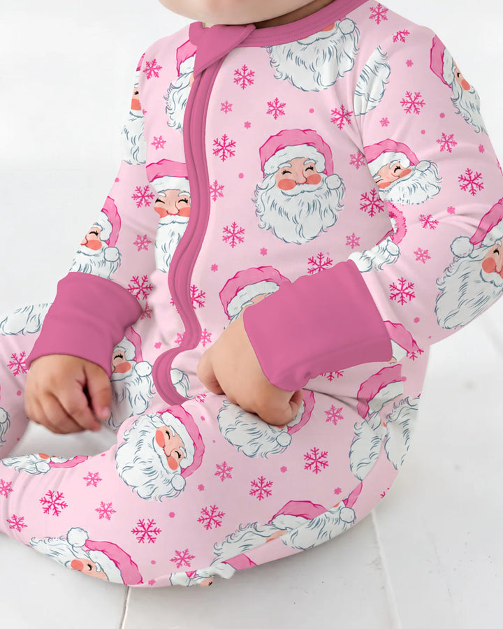 Pink Santa Snowflakes Bamboo Convertible Zippy