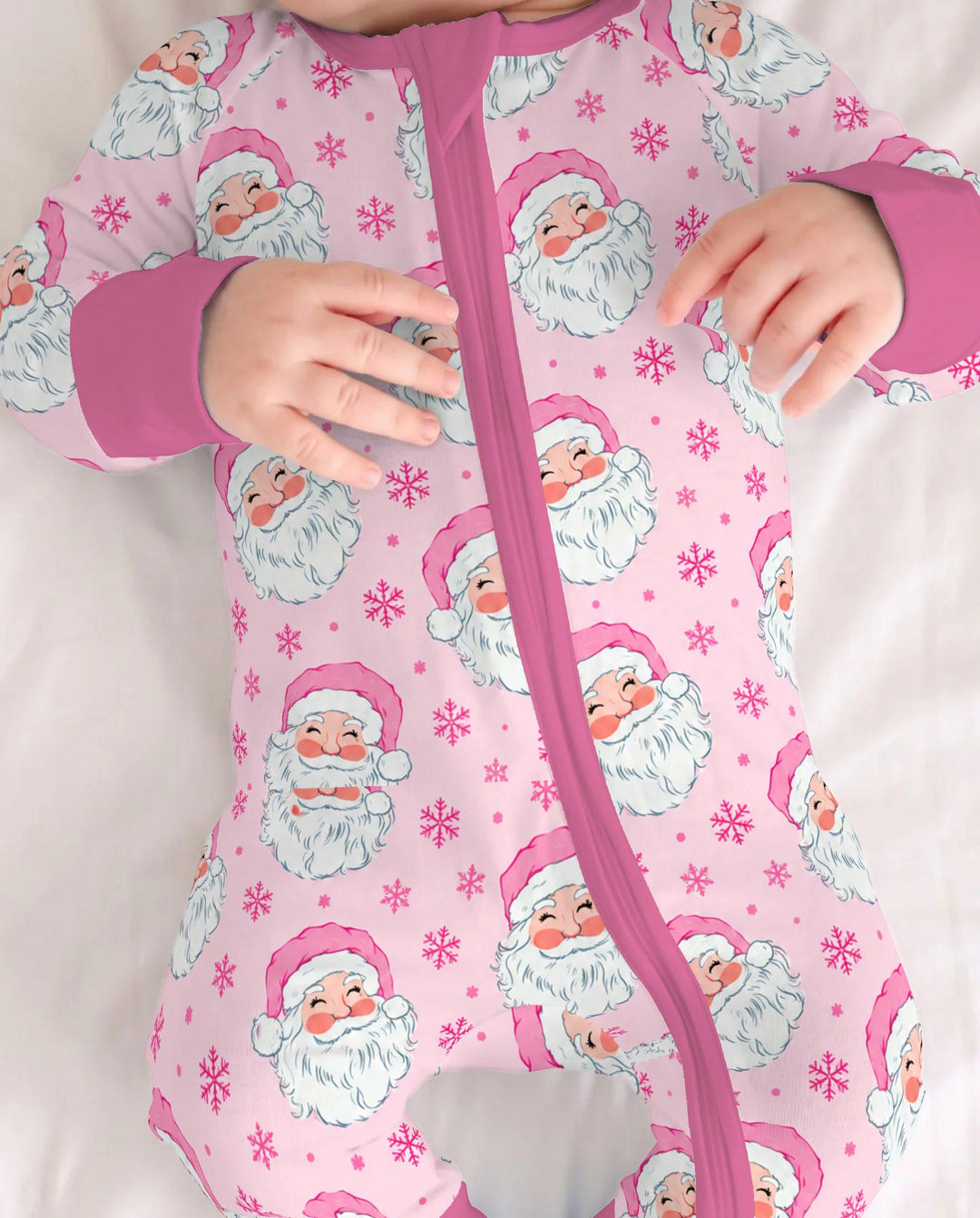 Pink Santa Snowflakes Bamboo Convertible Zippy