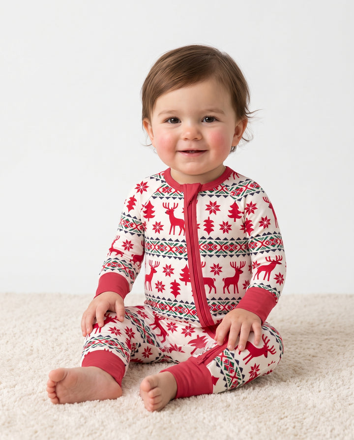 Nordic Reindeer Christmas Bamboo Convertible Zippy