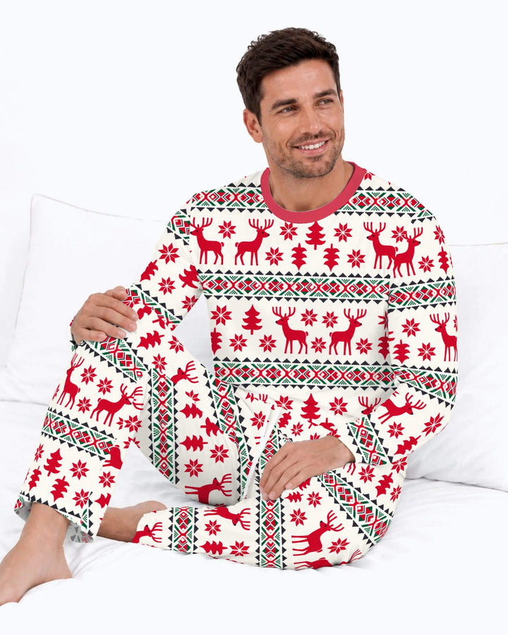 Nordic Reindeer Christmas Bamboo Men's Pajama Set