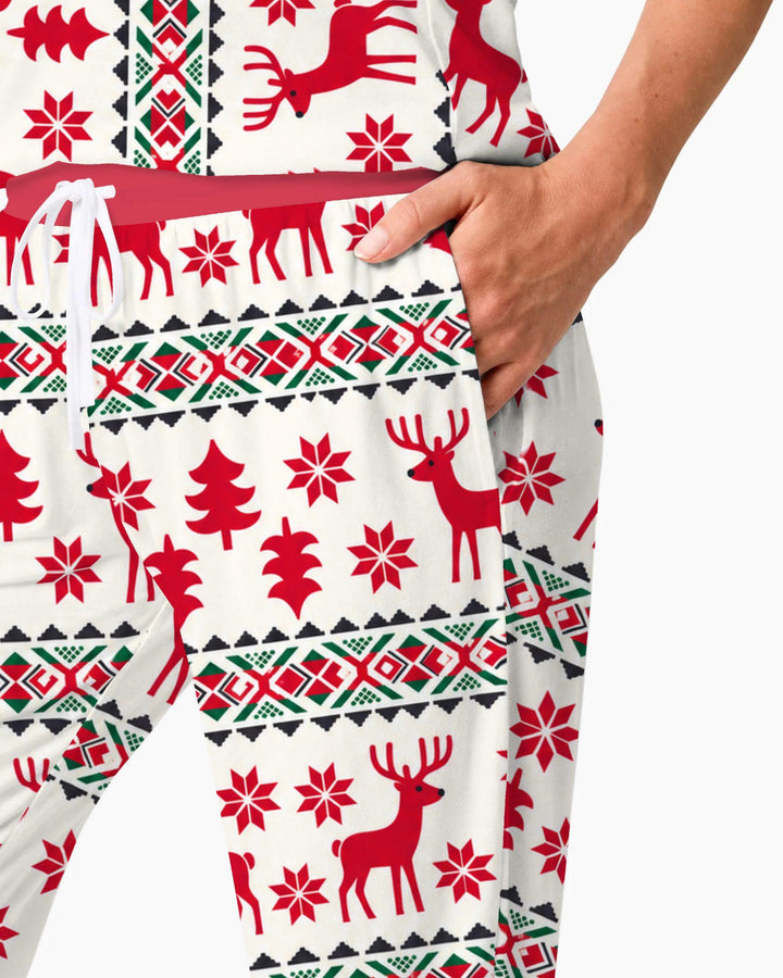 Nordic Reindeer Christmas Bamboo Women Pajama Set