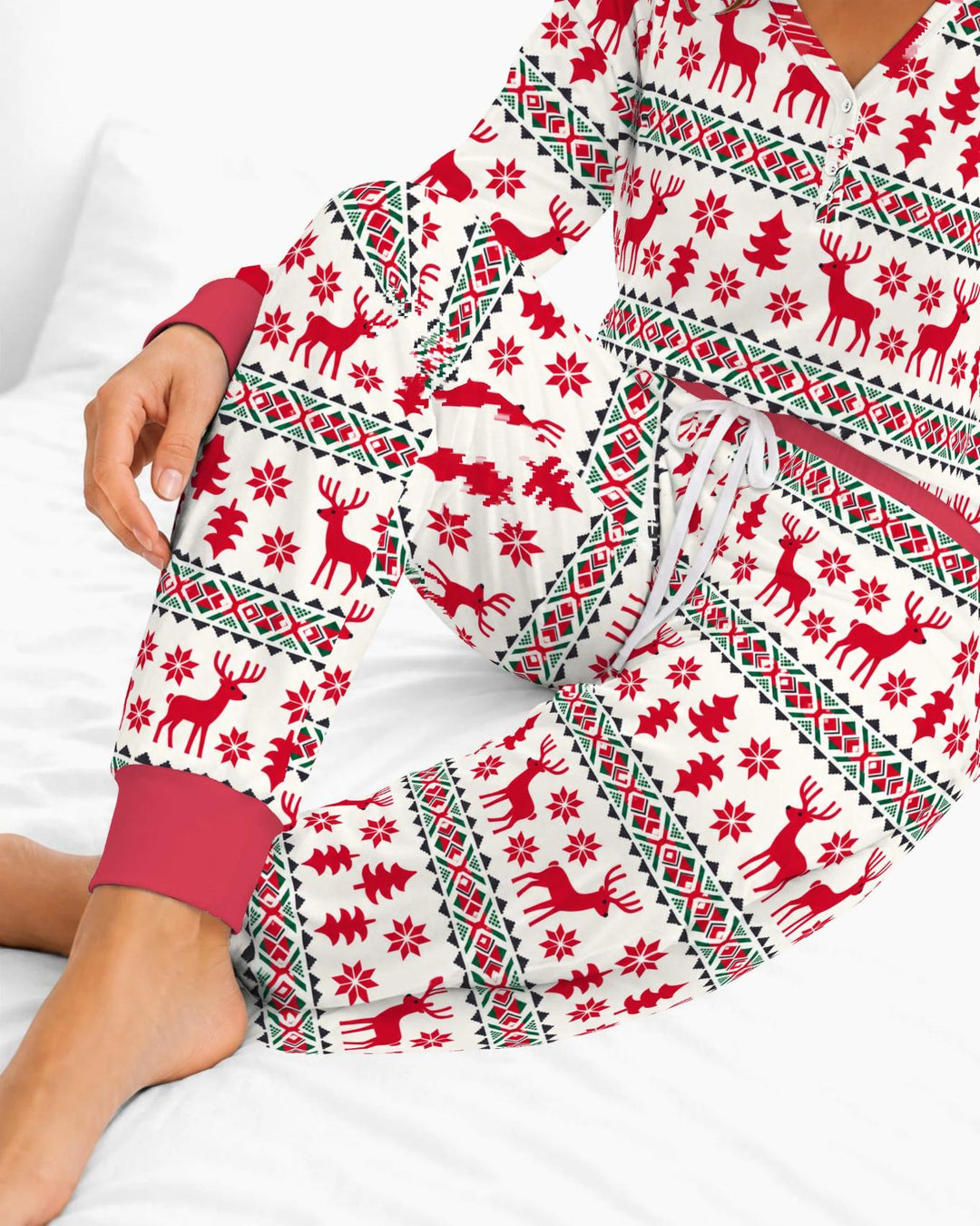 Nordic Reindeer Christmas Bamboo Women Pajama Set