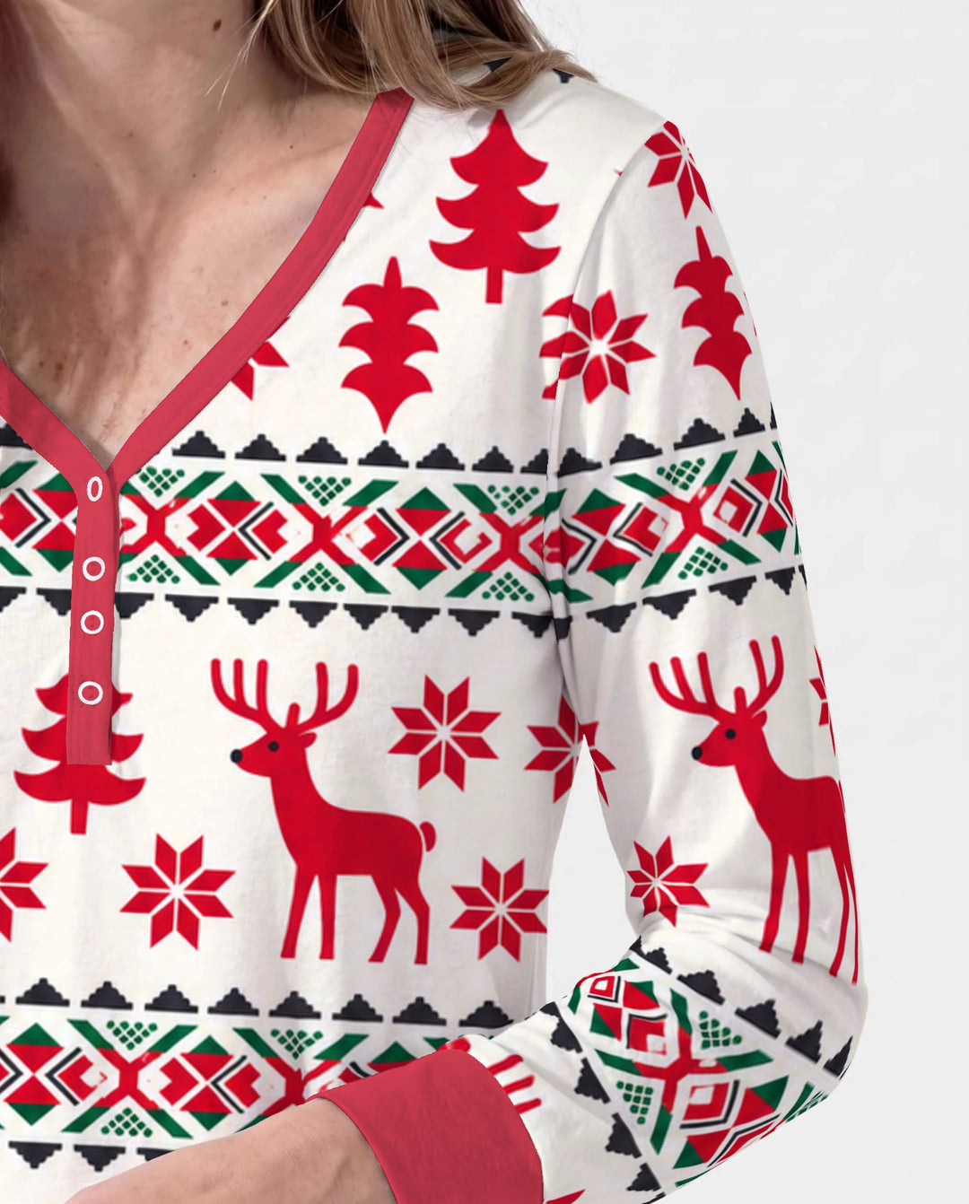Nordic Reindeer Christmas Bamboo Women Pajama Set
