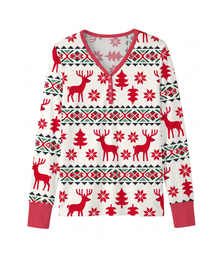 Nordic Reindeer Christmas Bamboo Women Pajama Set