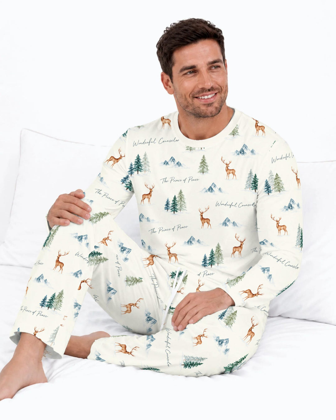 Prince of Peace Winter Woodland Bamboo Men's Pajama Set