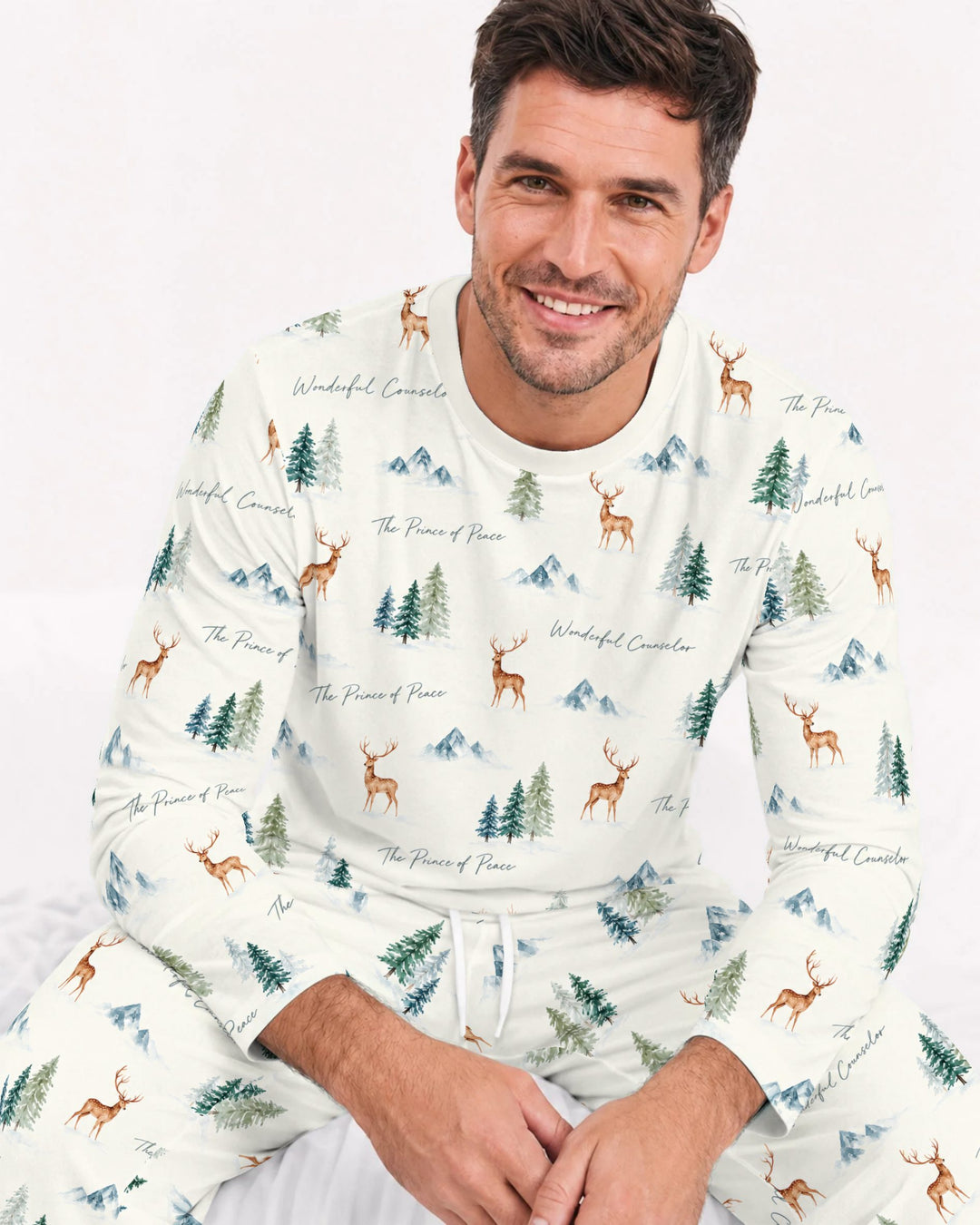 Prince of Peace Winter Woodland Bamboo Men's Pajama Set