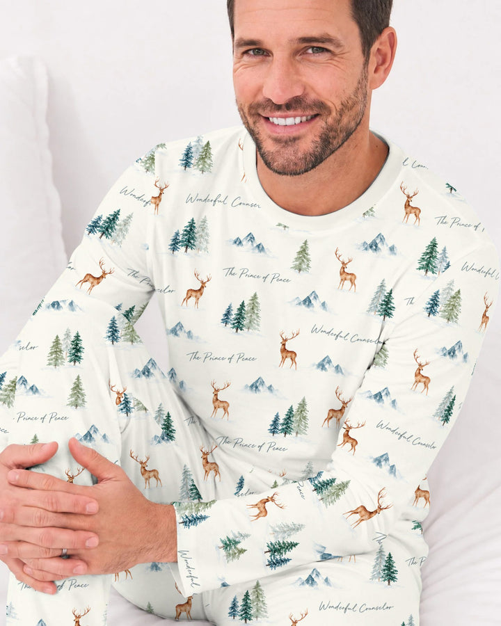Prince of Peace Winter Woodland Bamboo Men's Pajama Set