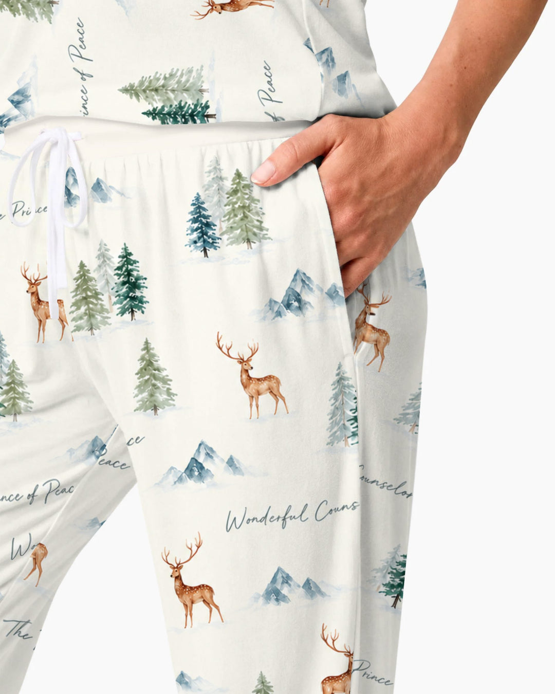Prince of Peace Winter Woodland Bamboo Women Pajama Set