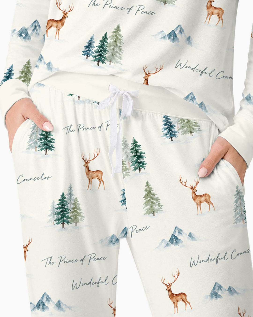 Prince of Peace Winter Woodland Bamboo Women Pajama Set