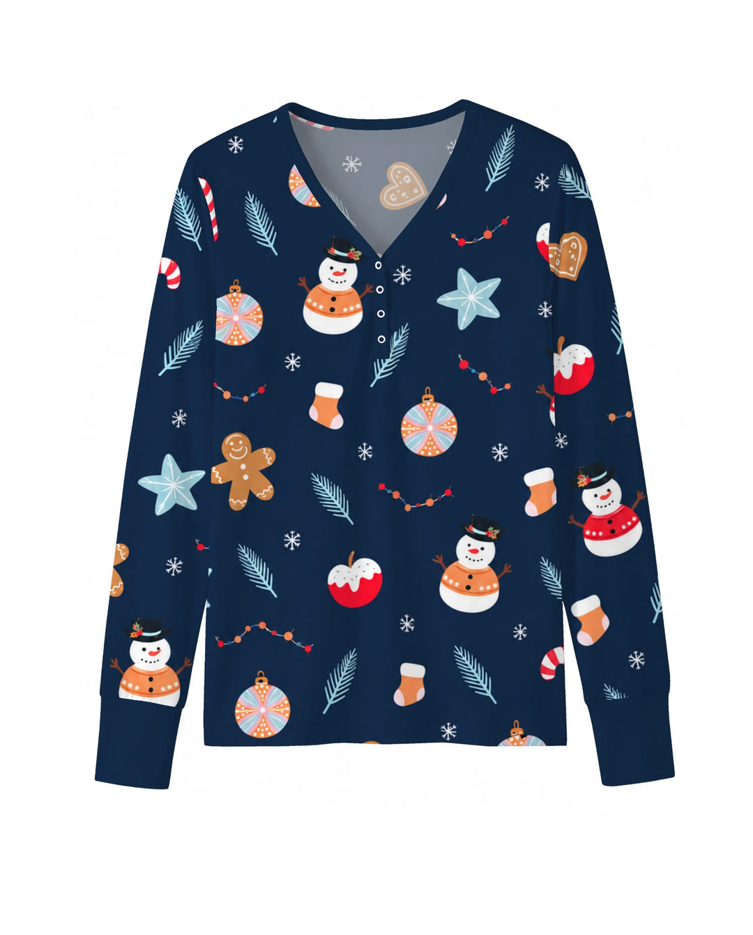 Midnight Snowman Christmas Treats Bamboo Women Pajama Set