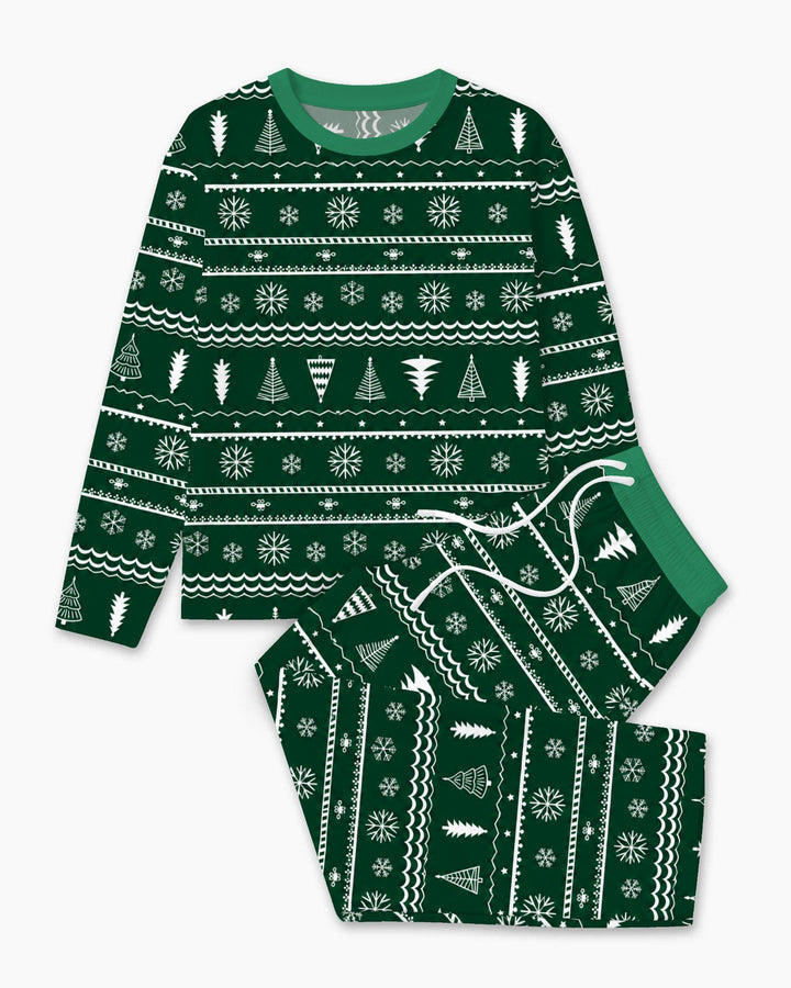 Evergreen Nordic Christmas Trees Bamboo Men's Pajama Set