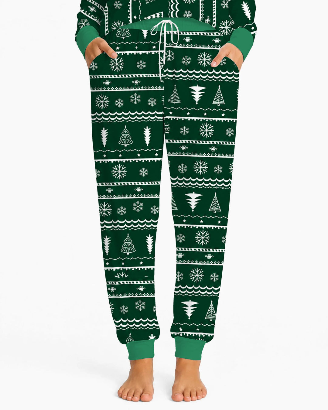 Evergreen Nordic Christmas Trees Bamboo Women Pajama Set