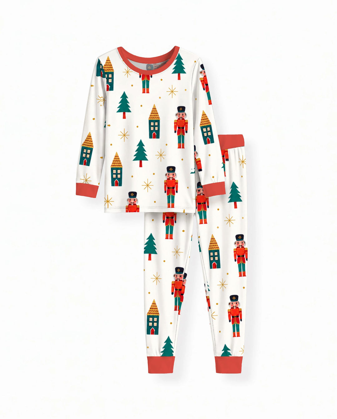 Classic Nutcracker Christmas Village Bamboo Two Piece Long Sleeve Pajama Set