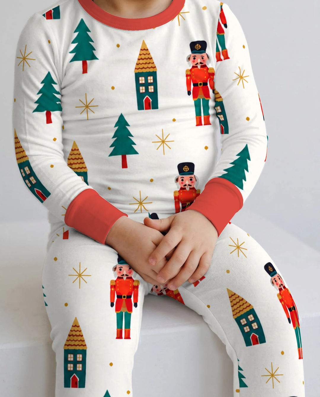 Classic Nutcracker Christmas Village Bamboo Two Piece Long Sleeve Pajama Set