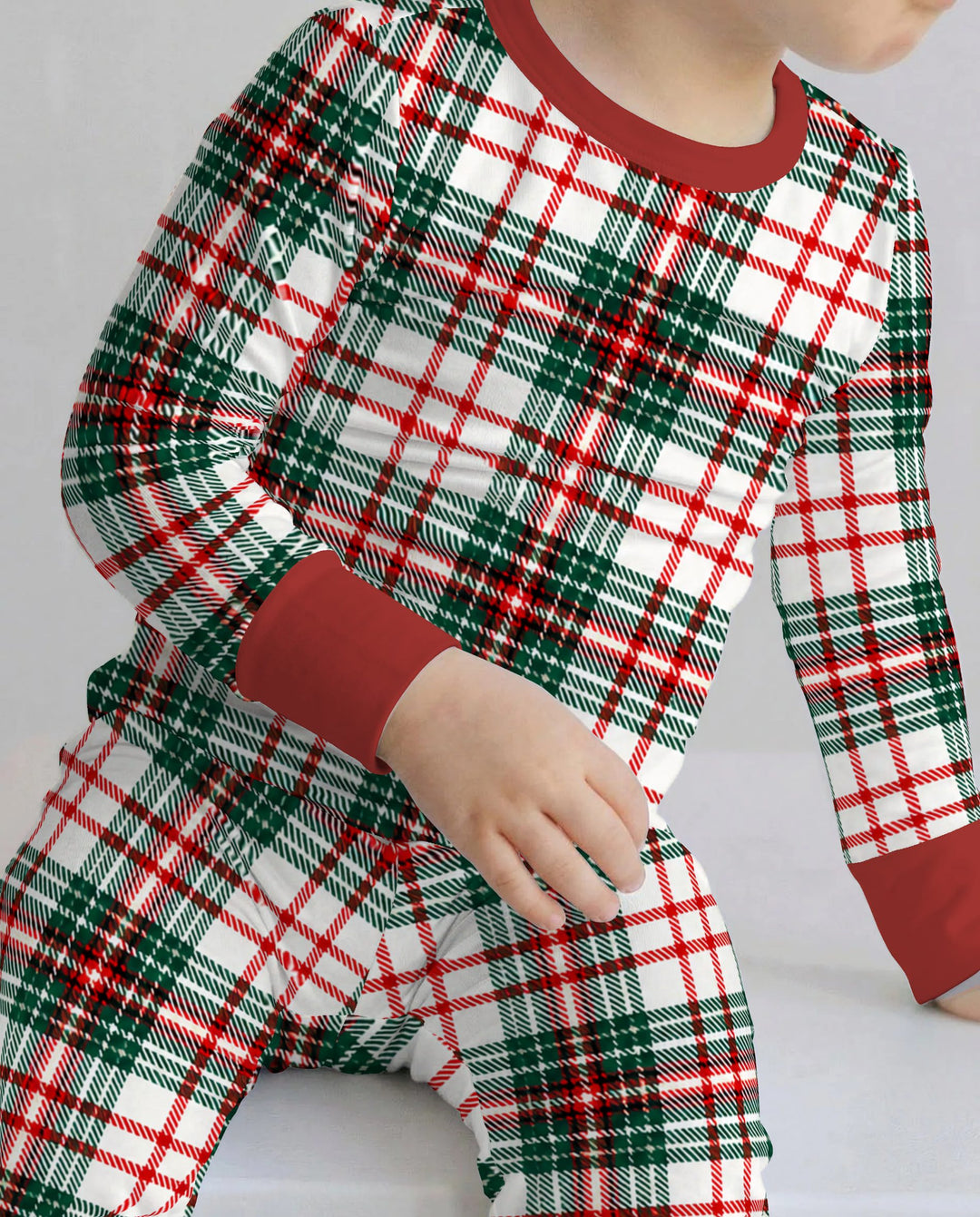Classic Christmas Tartan Plaid Bamboo Two Piece Long Sleeve Pajama Set