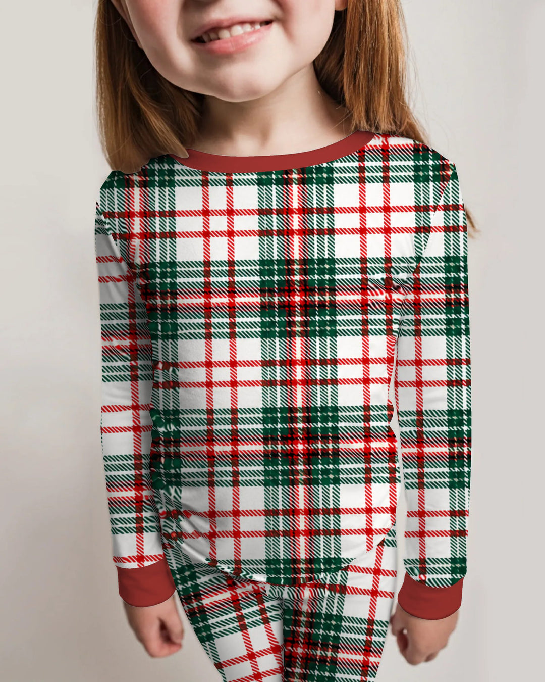 Classic Christmas Tartan Plaid Bamboo Two Piece Long Sleeve Pajama Set