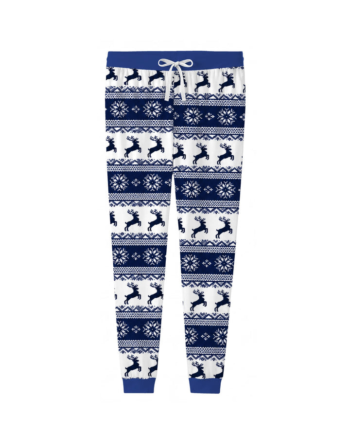 Navy Nordic Reindeer Fair Isle Bamboo Women Pajama Set