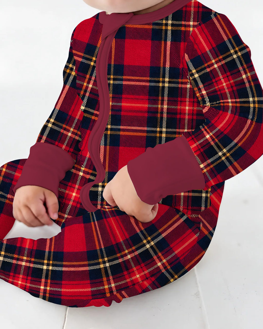 Classic Red Christmas Tartan Plaid Bamboo Convertible Zippy