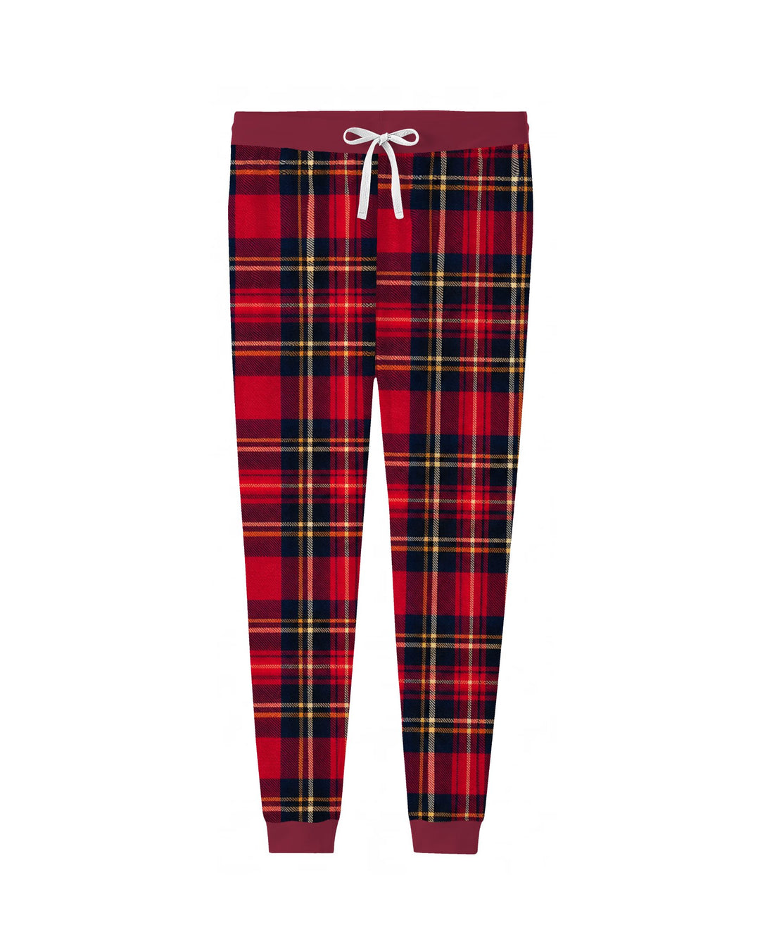 Classic Red Christmas Tartan Plaid Bamboo Women Pajama Set