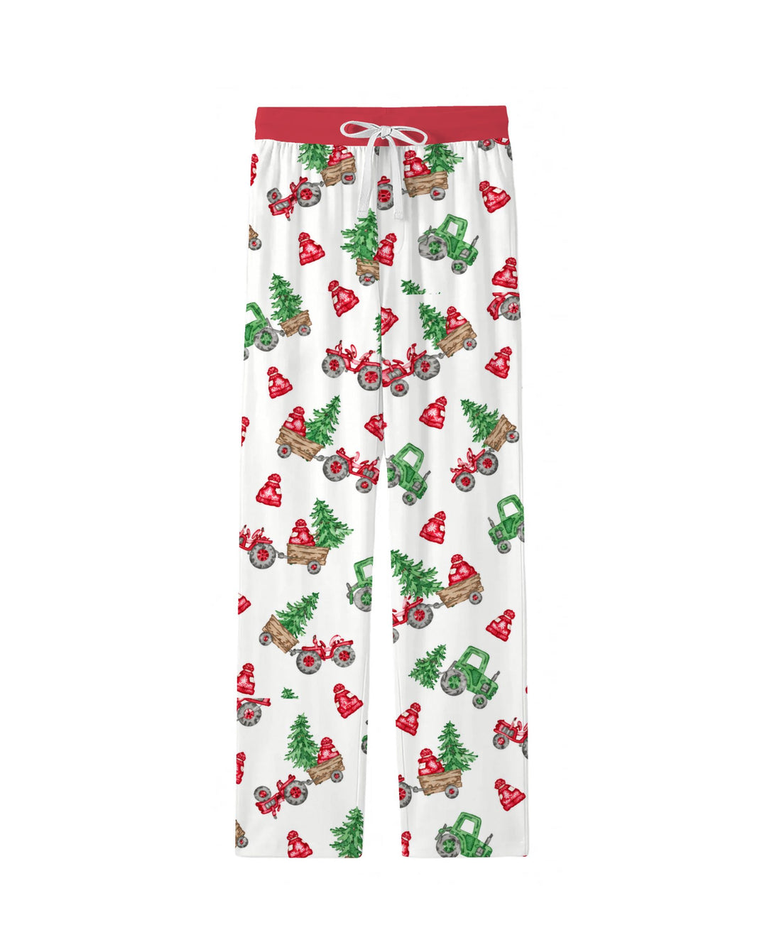 Christmas Tree Farm Tractor & Winter Hats Bamboo Men's Pajama Set