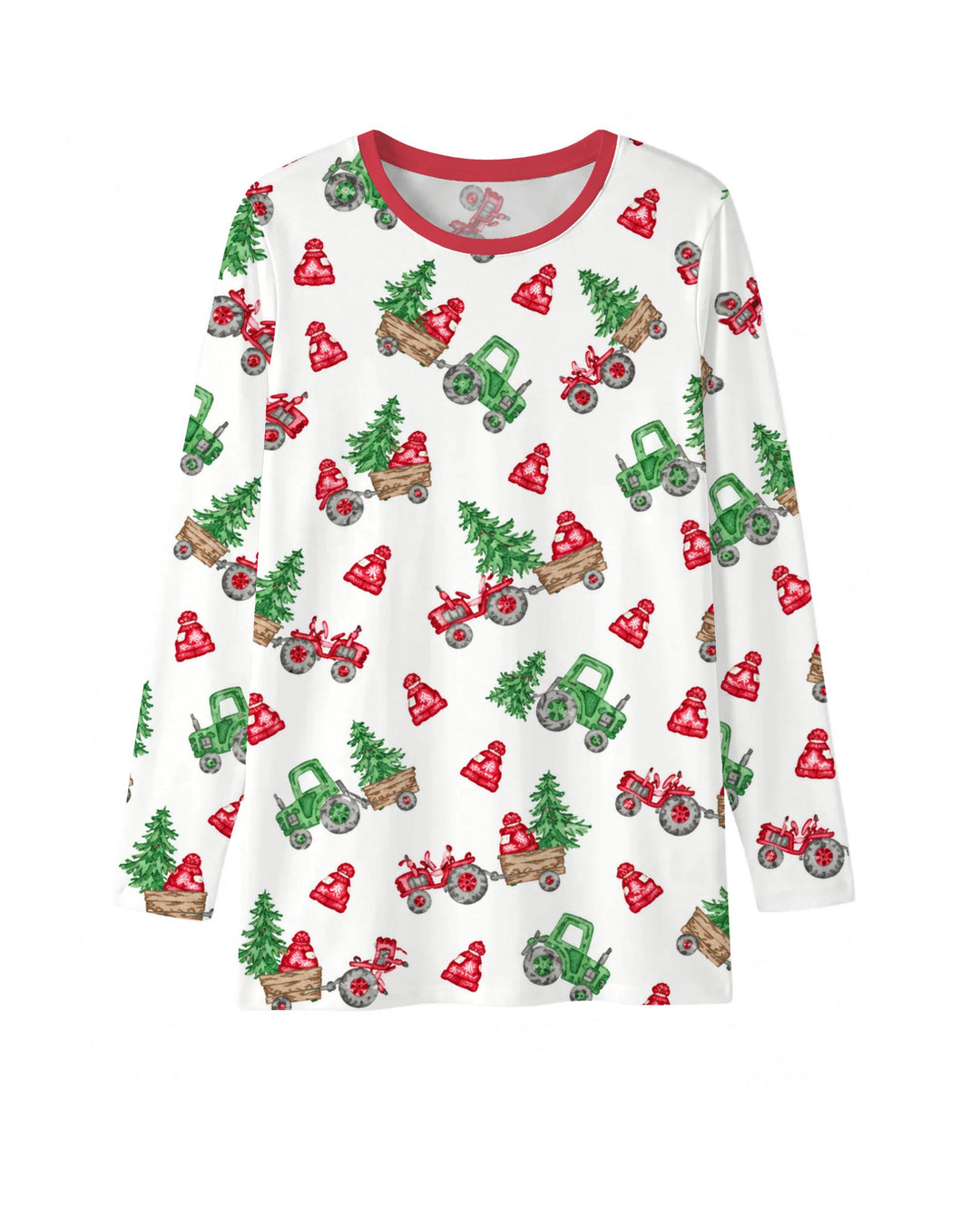 Christmas Tree Farm Tractor & Winter Hats Bamboo Men's Pajama Set