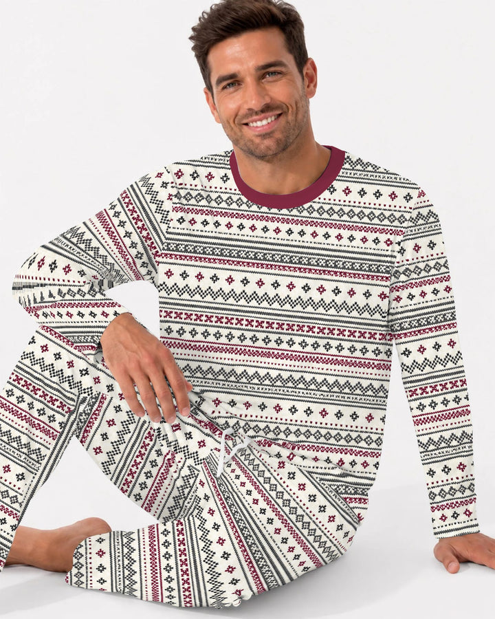 Nordic Fair Isle Holiday Knit Bamboo Men's Pajama Set