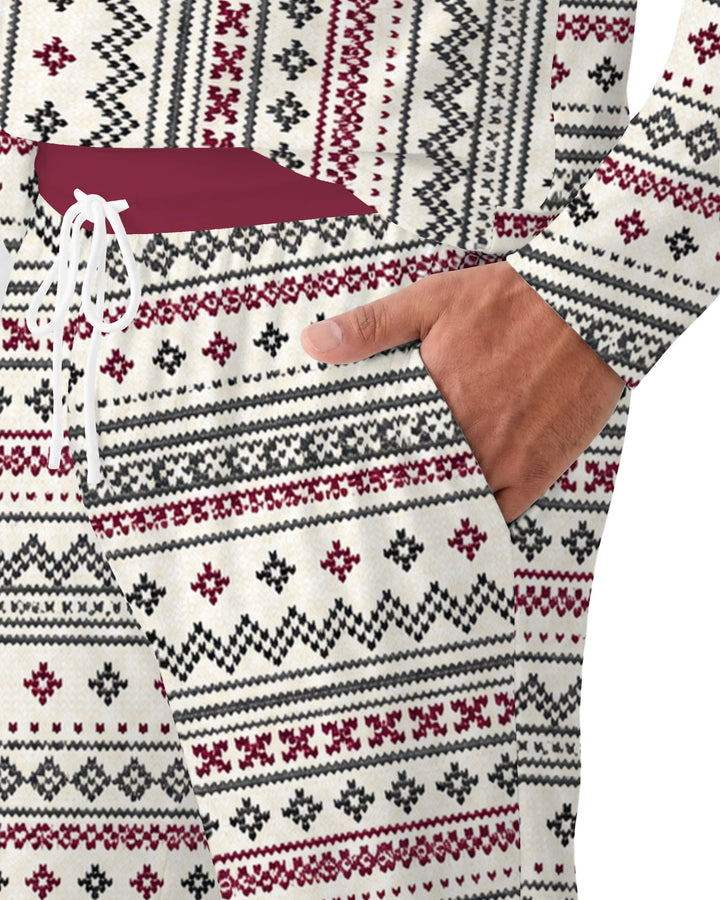 Nordic Fair Isle Holiday Knit Bamboo Men's Pajama Set