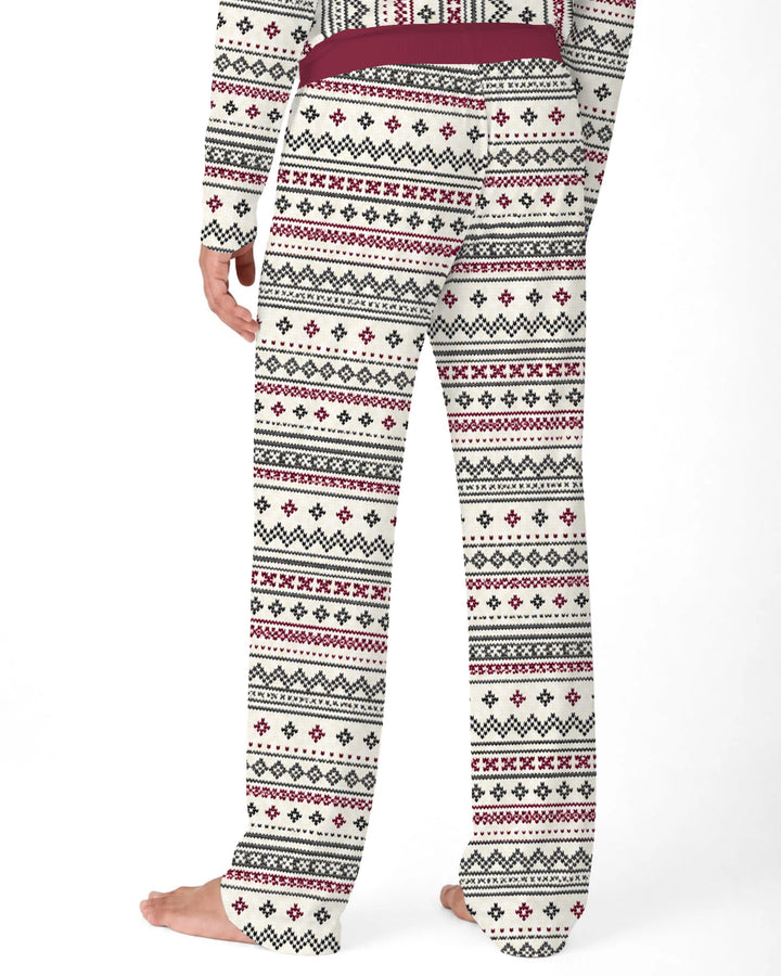 Nordic Fair Isle Holiday Knit Bamboo Men's Pajama Set