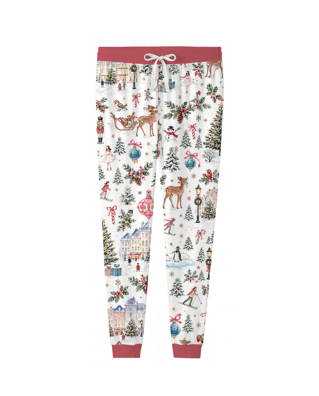 Christmas Winter Village Toile Bamboo Women Pajama Set
