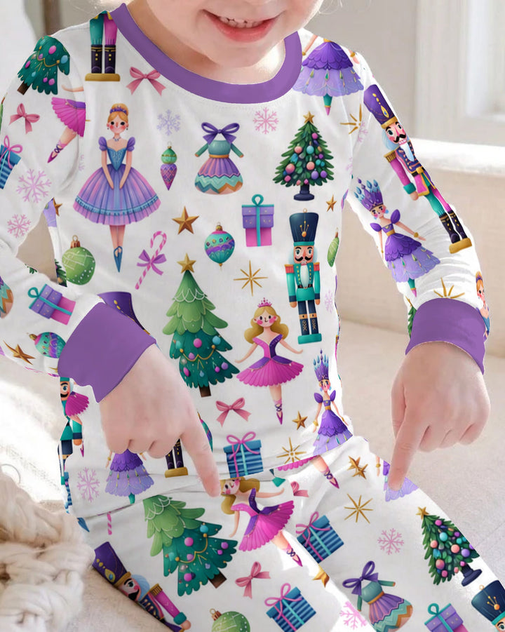 Sugar Plum Nutcracker Christmas Bamboo Two Piece Long Sleeve Pajama Set