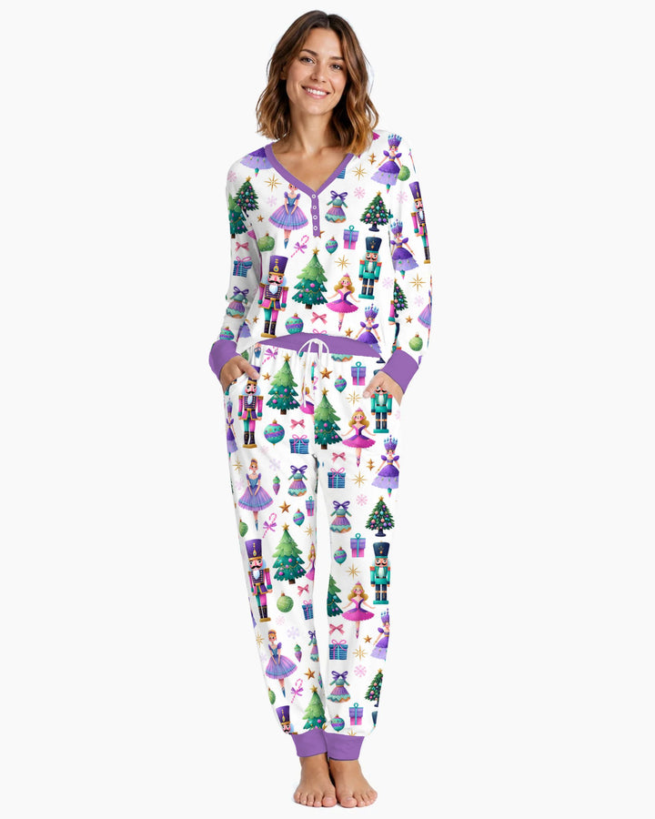 Sugar Plum Nutcracker Christmas Bamboo Women Pajama Set
