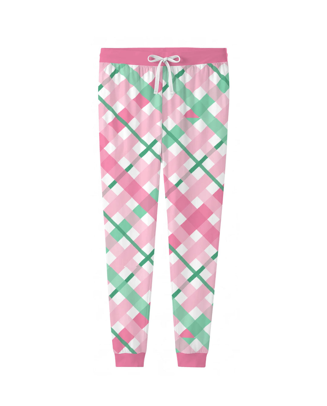 Pink & Mint Christmas Plaid Bamboo Women Pajama Set