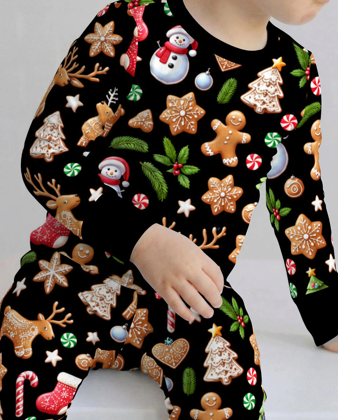 Gingerbread Christmas Cookie Wonderland Bamboo Two Piece Long Sleeve Pajama Set