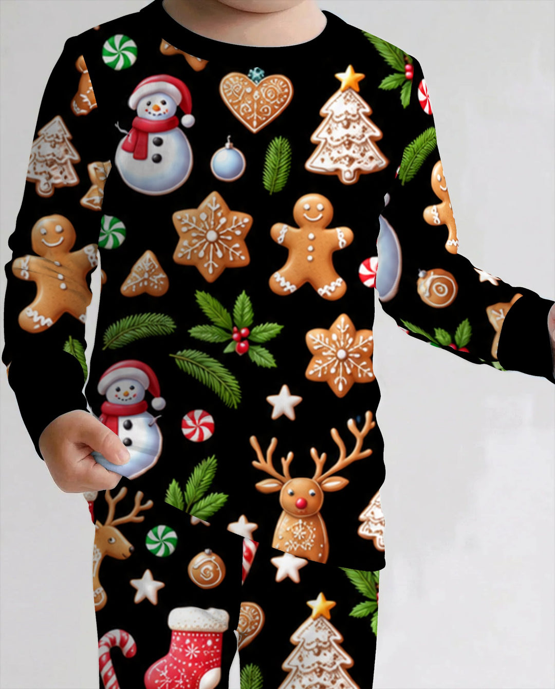 Gingerbread Christmas Cookie Wonderland Bamboo Two Piece Long Sleeve Pajama Set