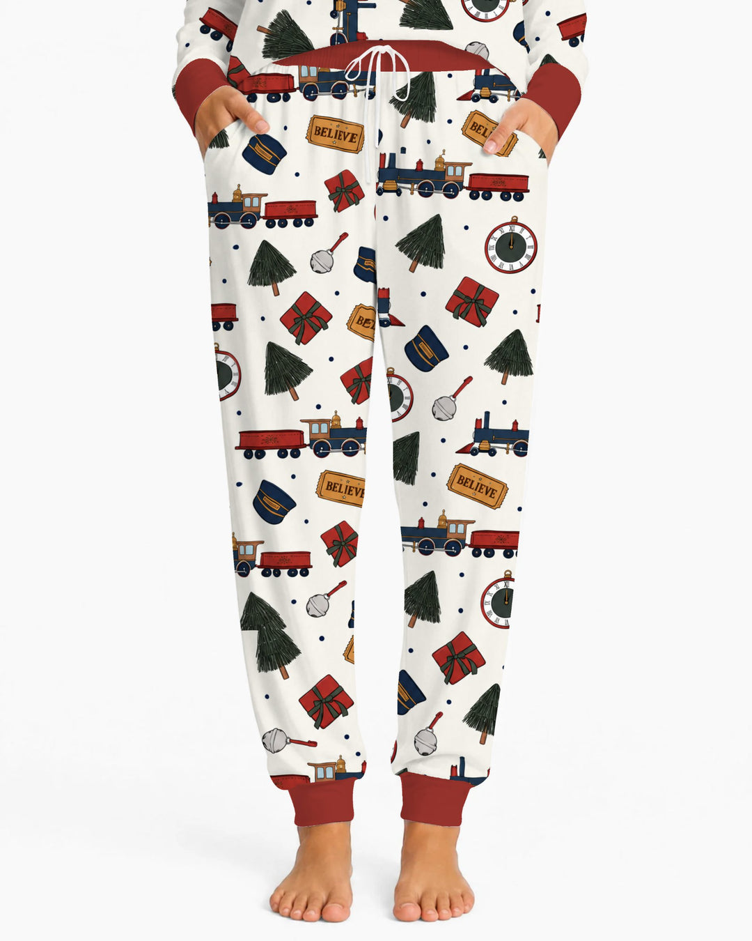 Polar Express Christmas Train Toss Bamboo Women Pajama Set