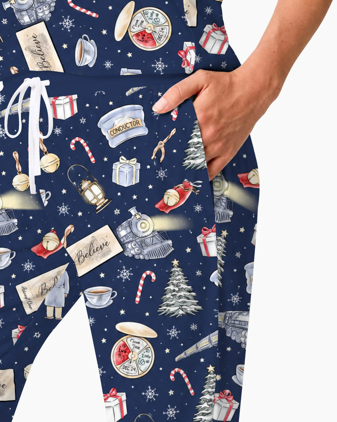 Magical Christmas Train Night Bamboo Women Pajama Set
