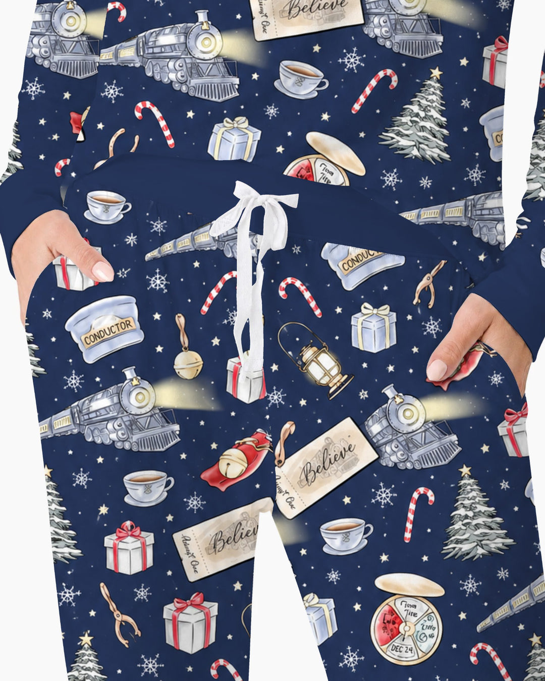Magical Christmas Train Night Bamboo Women Pajama Set