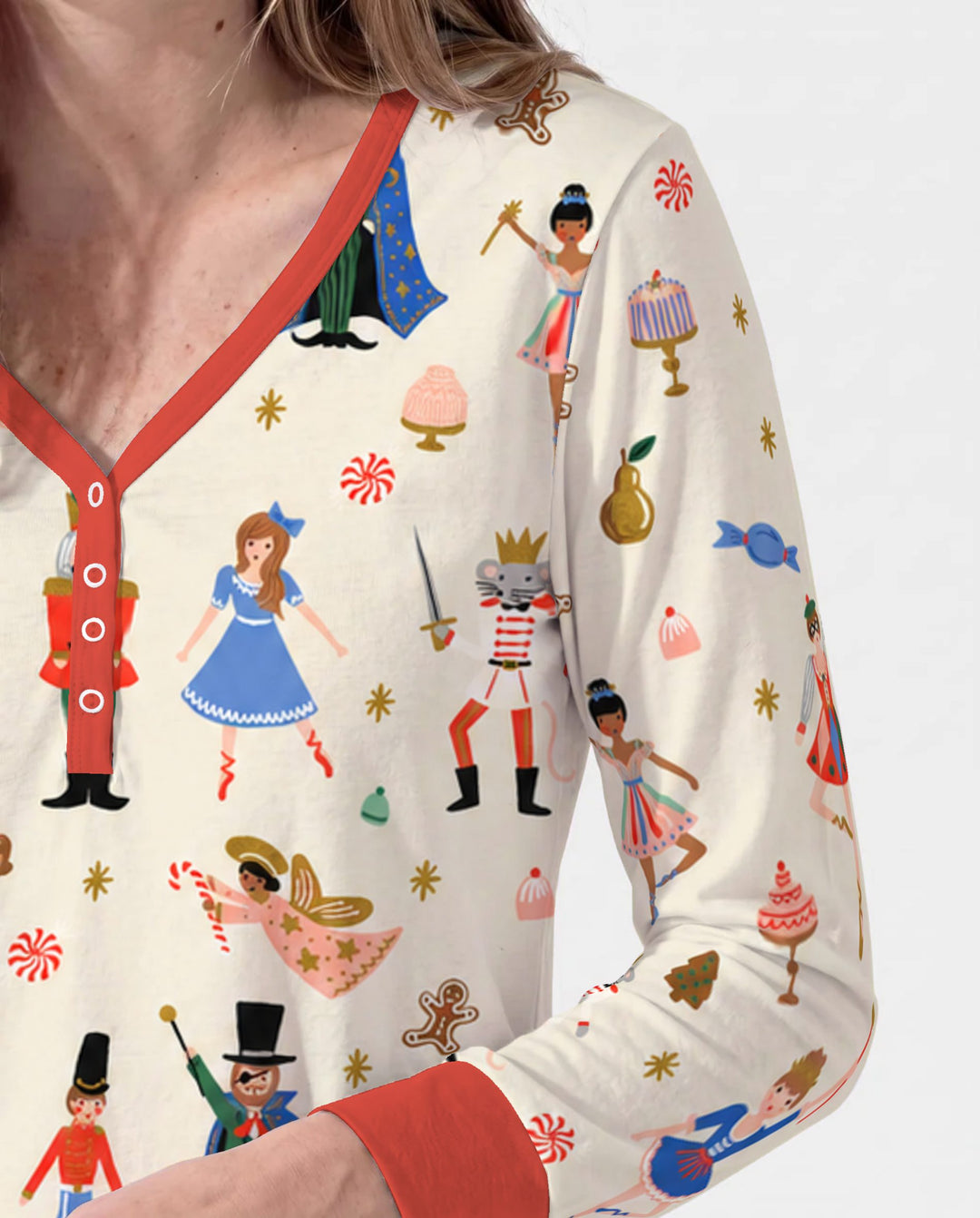 Whimsical Nutcracker Storybook Christmas Bamboo Women Pajama Set