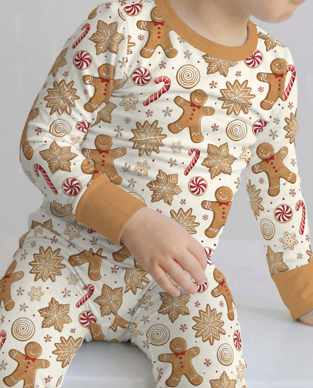 Gingerbread Man Christmas Cookies Bamboo Two Piece Long Sleeve Pajama Set