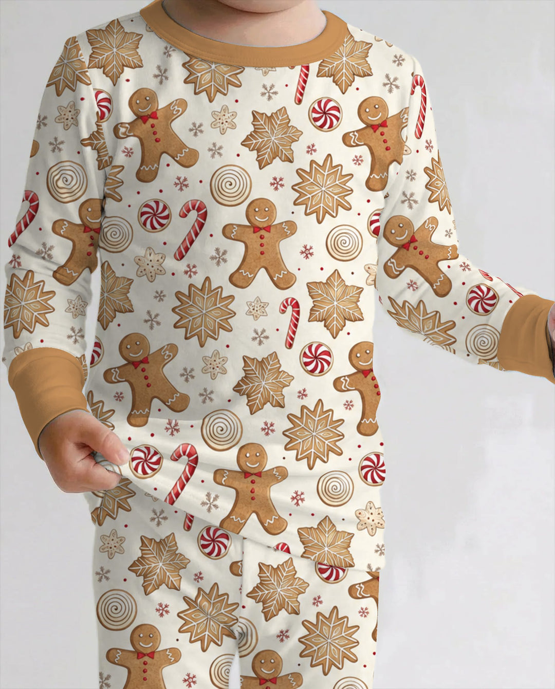Gingerbread Man Christmas Cookies Bamboo Two Piece Long Sleeve Pajama Set