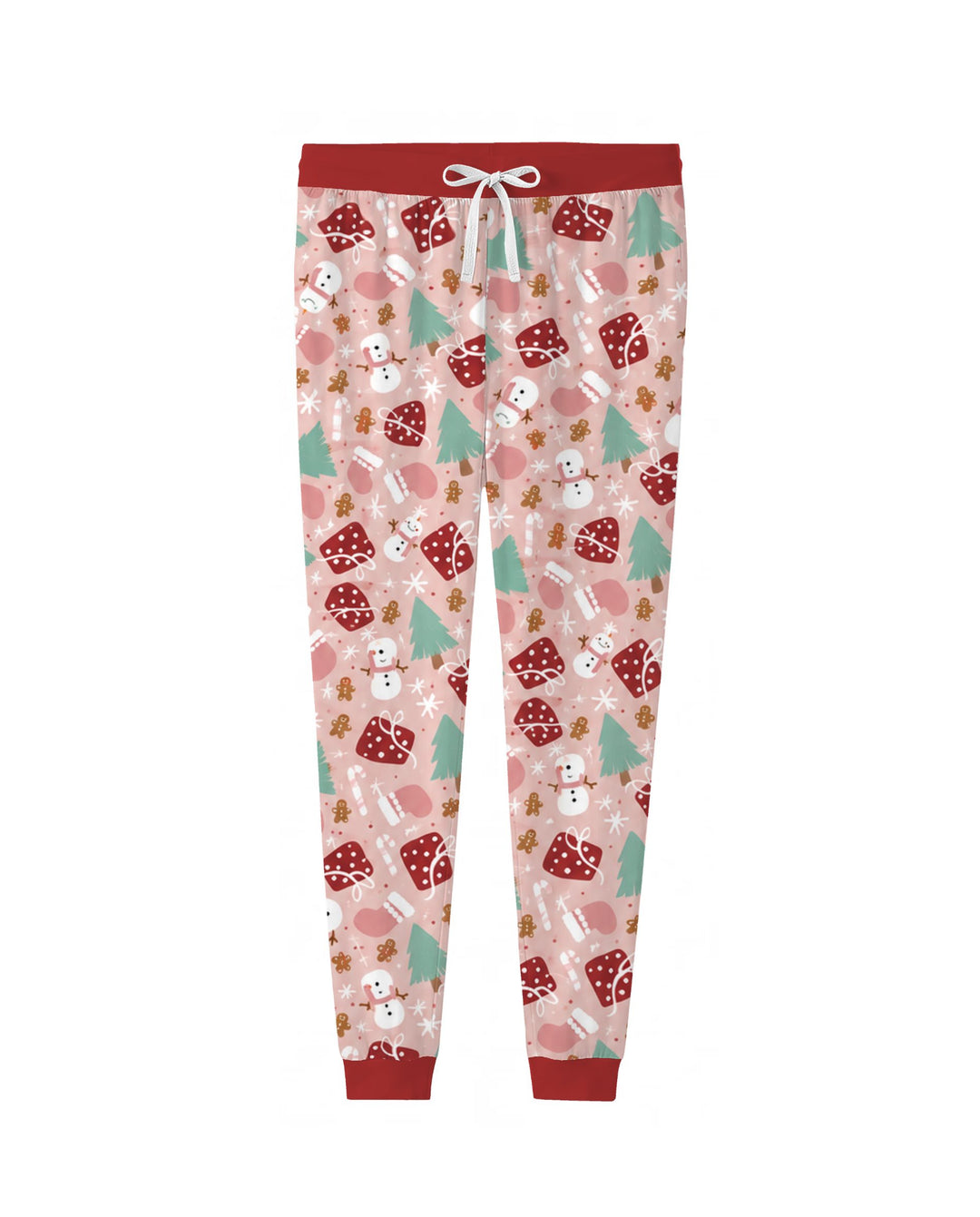 Pink Christmas Snowman Wonderland Bamboo Women Pajama Set
