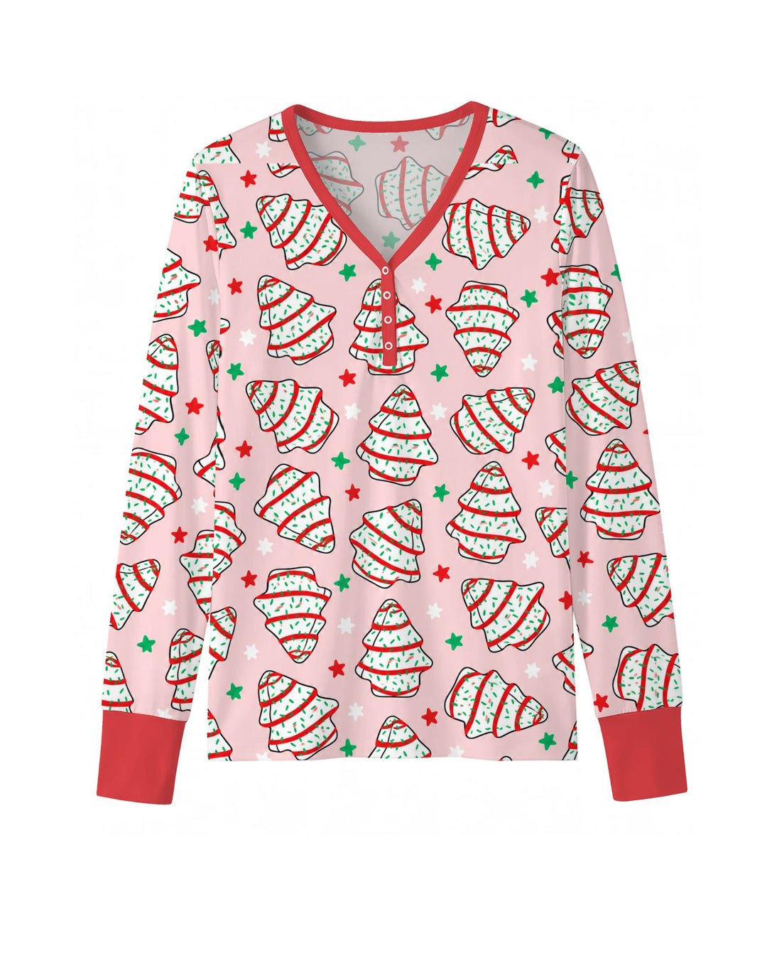 Retro Christmas Tree Sugar Cookies Bamboo Women Pajama Set