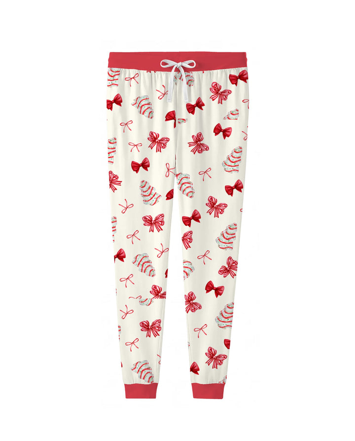 Christmas Sugar Cookies and Ribbon Bows Bamboo Women Pajama Set