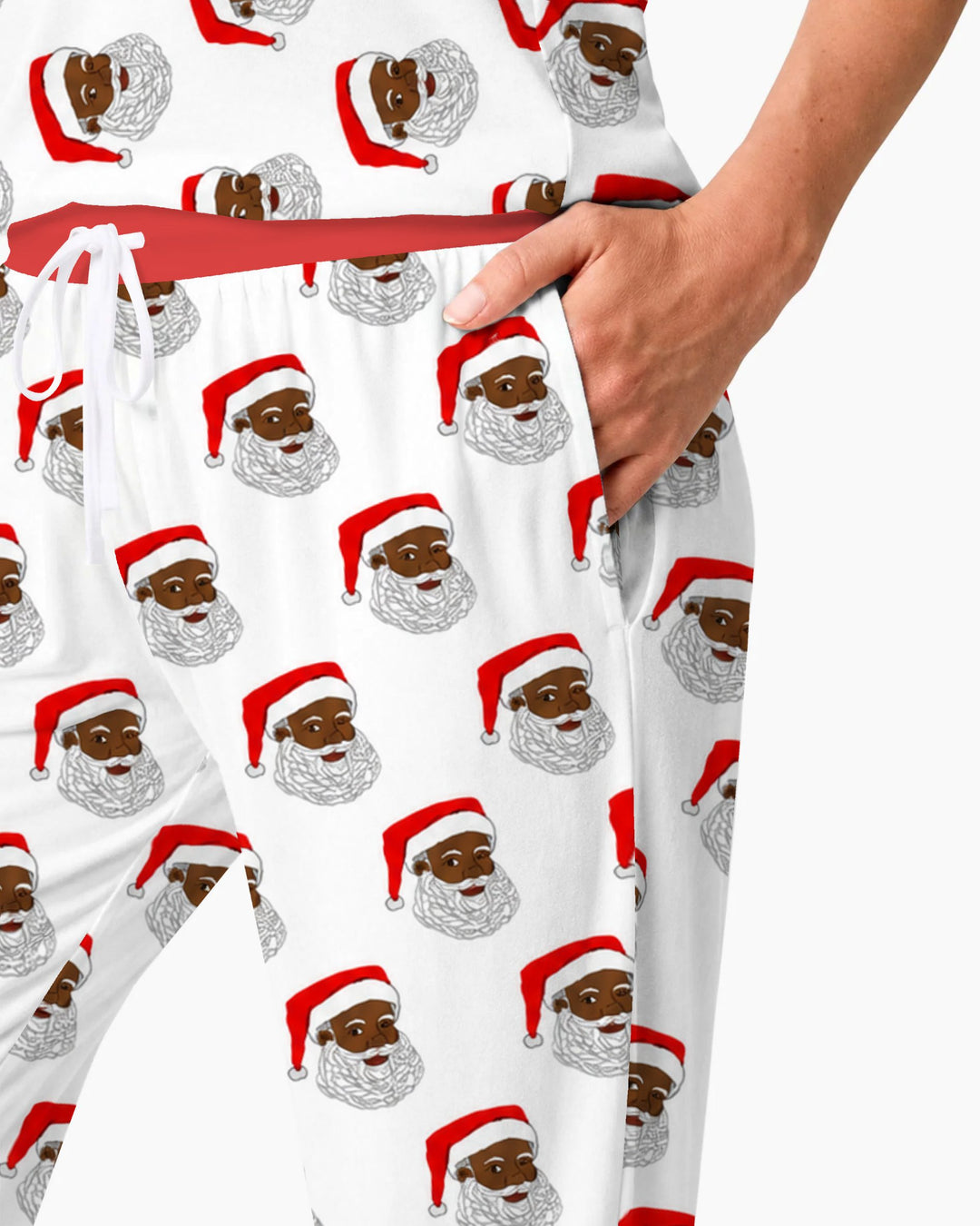 Black Santa Claus Christmas Bamboo Women Pajama Set