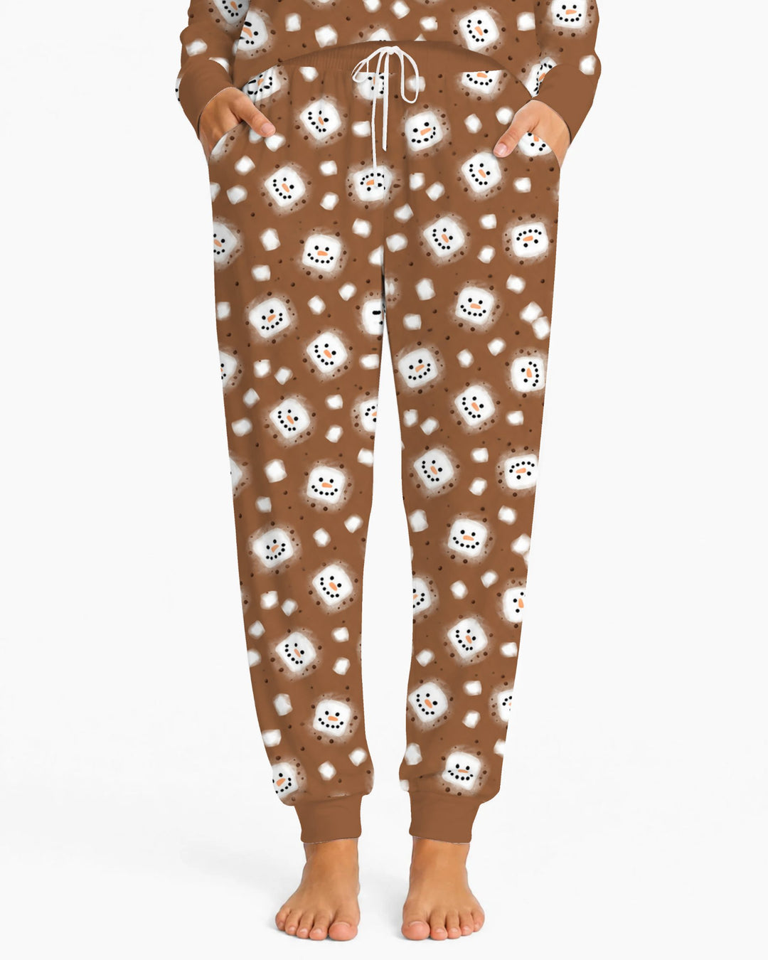 Hot Cocoa Marshmallow Snowman Bamboo Women Pajama Set
