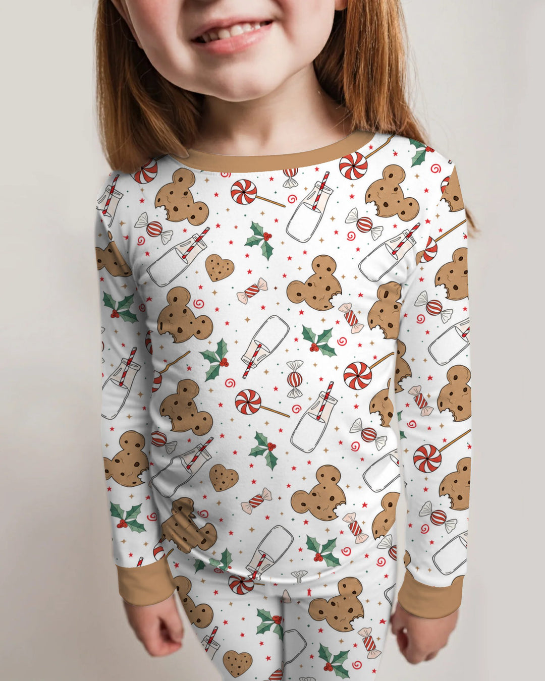 Mickey Gingerbread Christmas Treats Bamboo Two Piece Long Sleeve Pajama Set