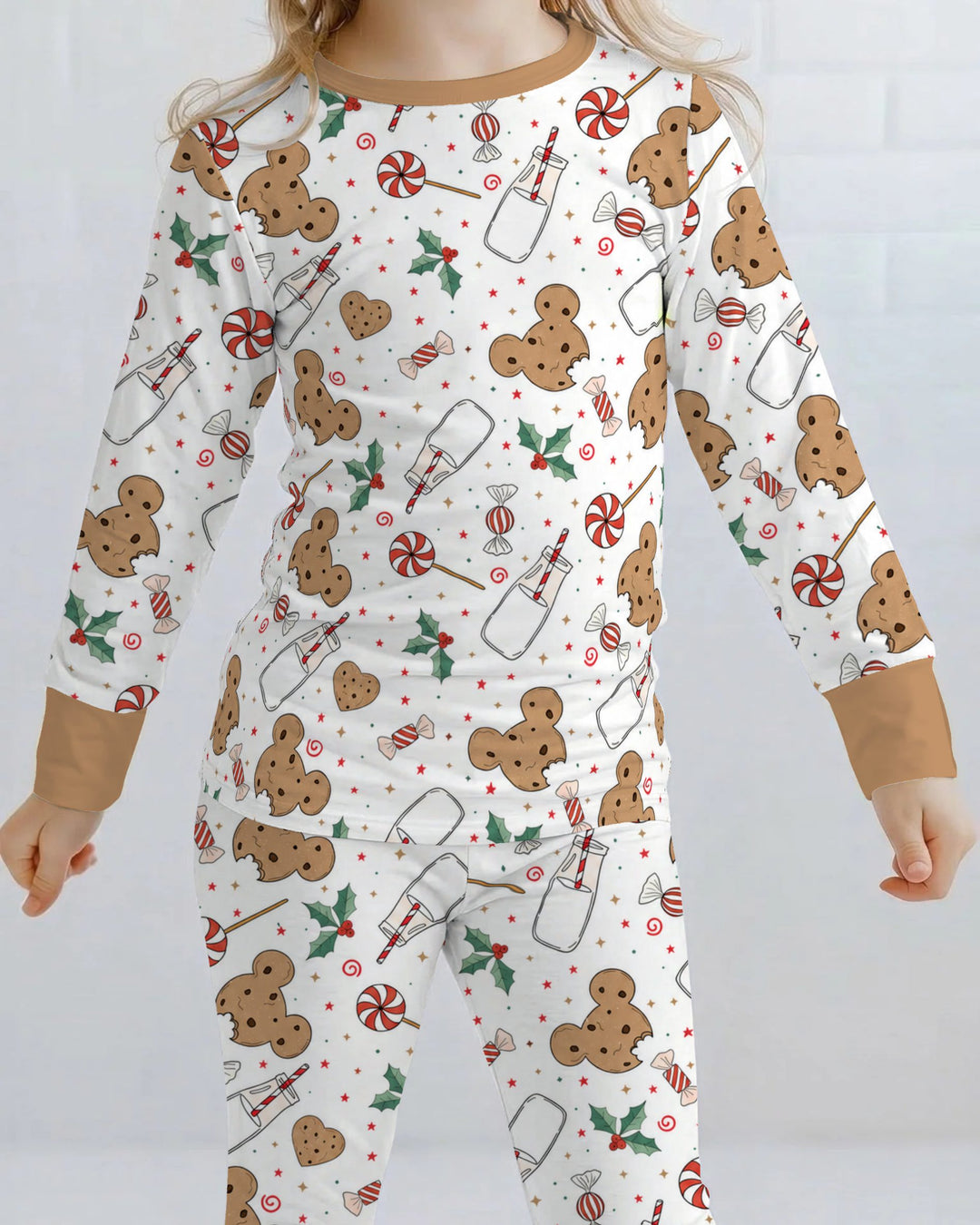 Mickey Gingerbread Christmas Treats Bamboo Two Piece Long Sleeve Pajama Set