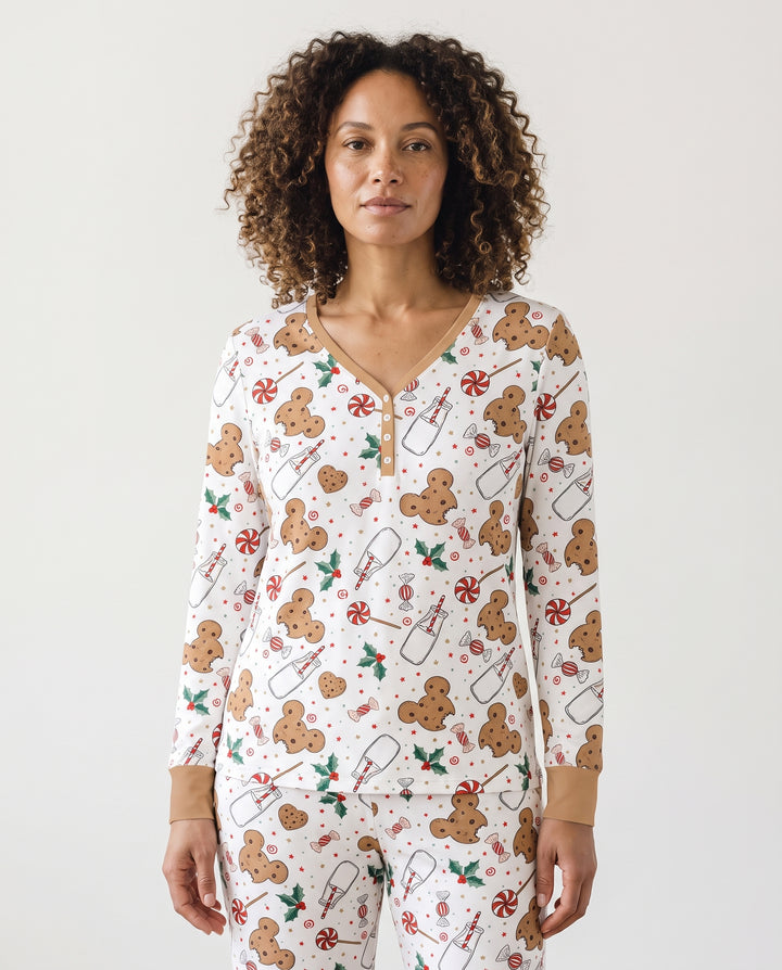 Mickey Gingerbread Christmas Treats Bamboo Women Pajama Set