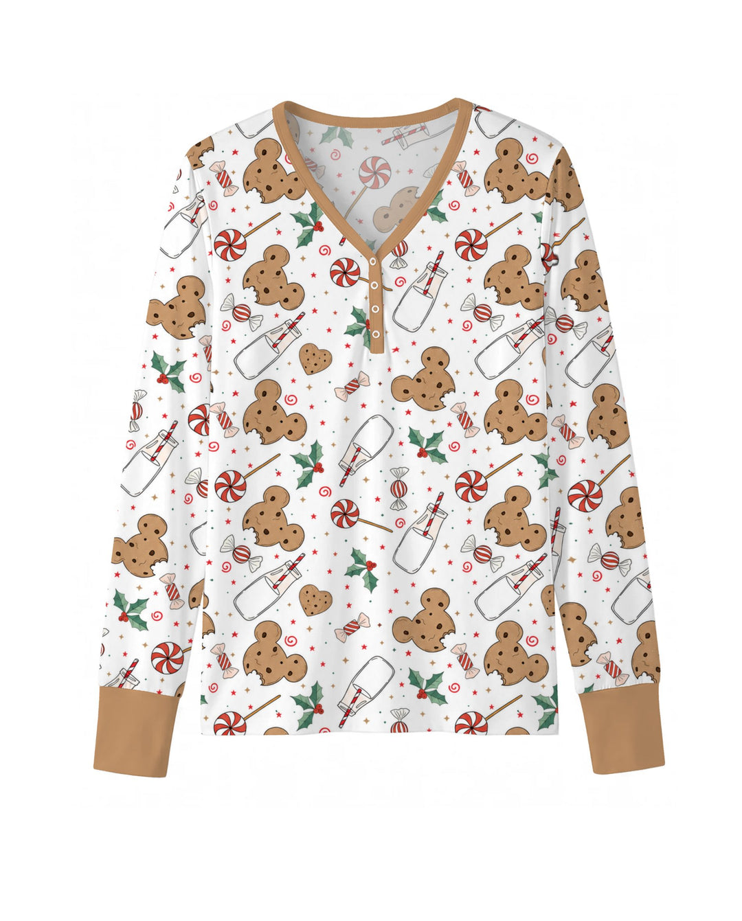 Mickey Gingerbread Christmas Treats Bamboo Women Pajama Set